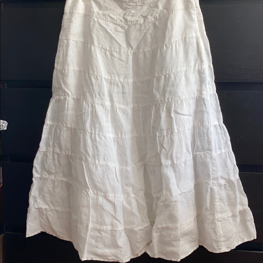 White Linen Skirt